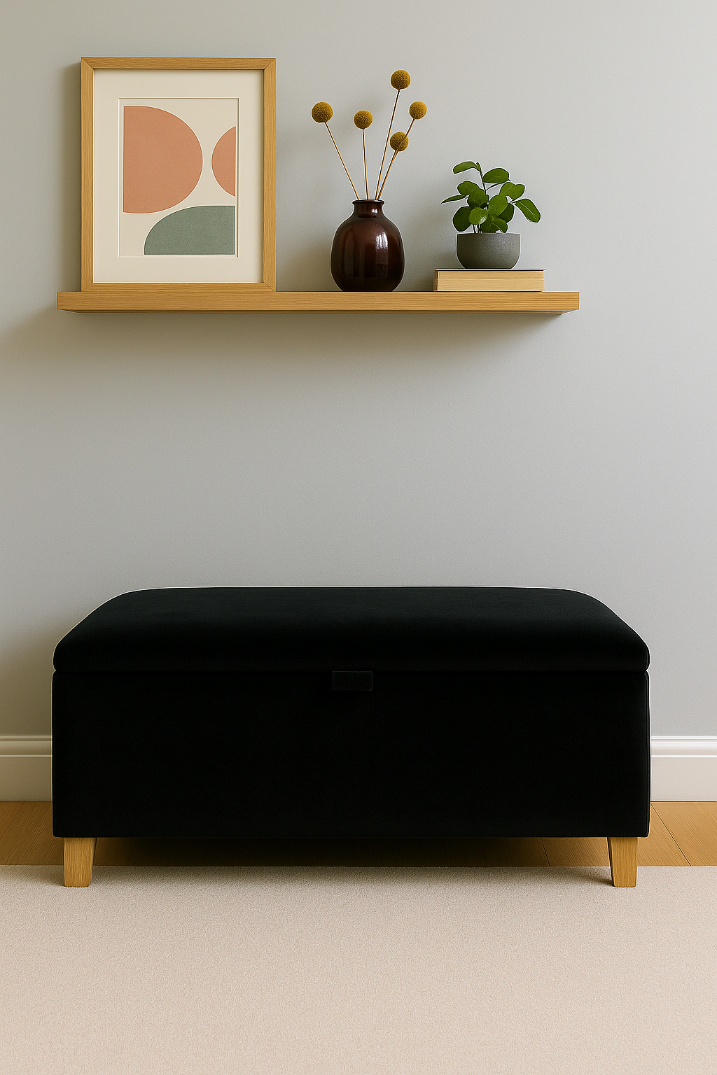 Storage Ottoman in Plush Velvet