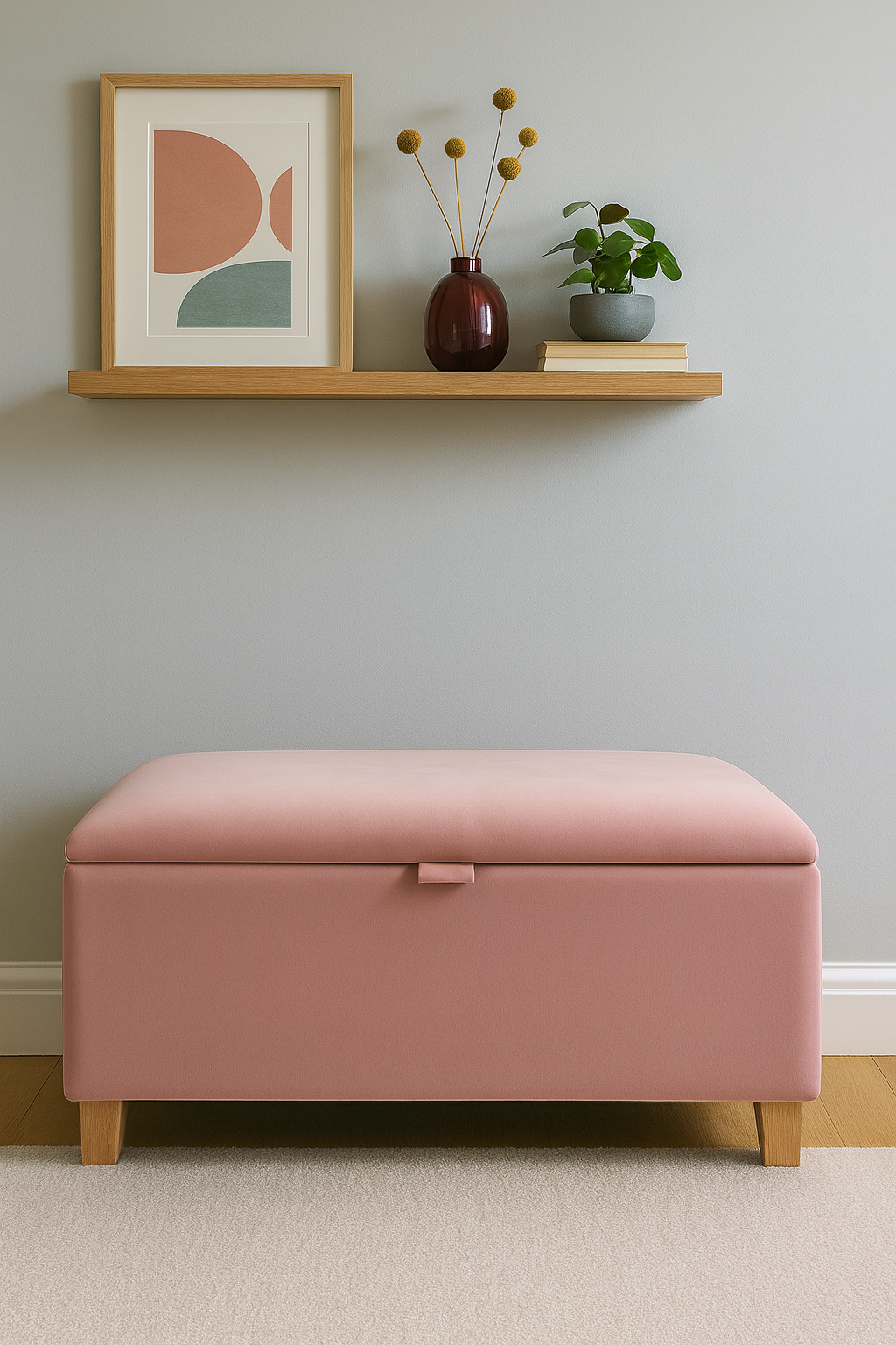 Storage Ottoman in Plush Velvet
