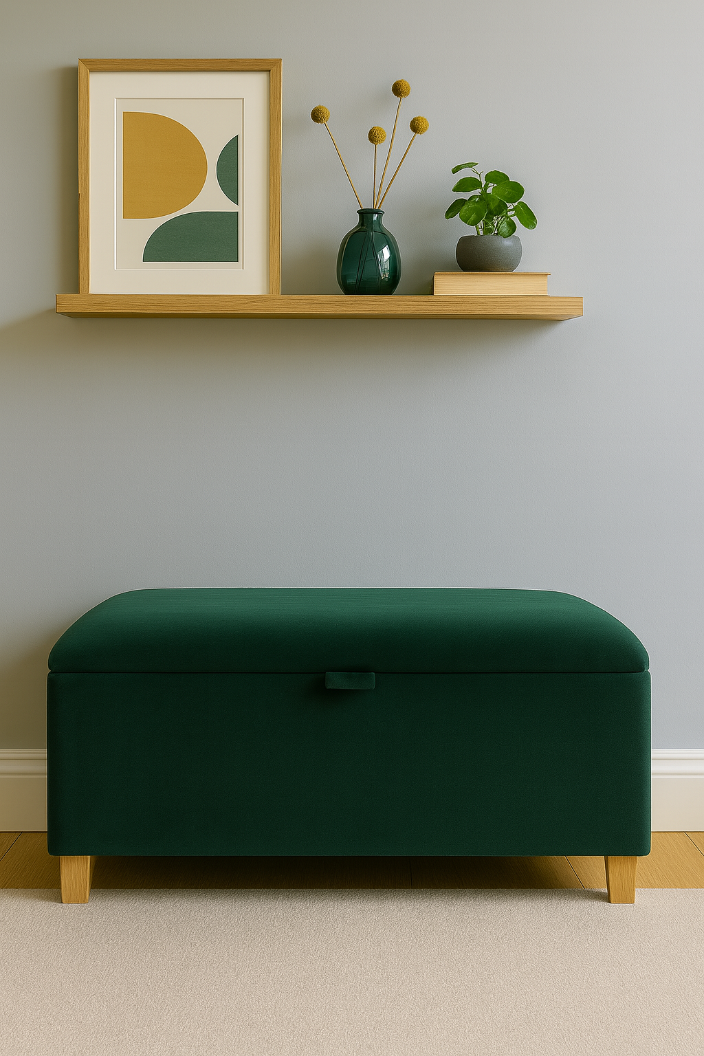 Storage Ottoman in Plush Velvet