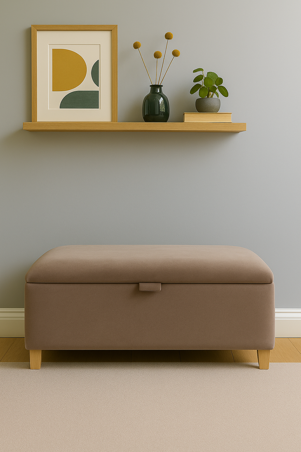 Storage Ottoman in Plush Velvet