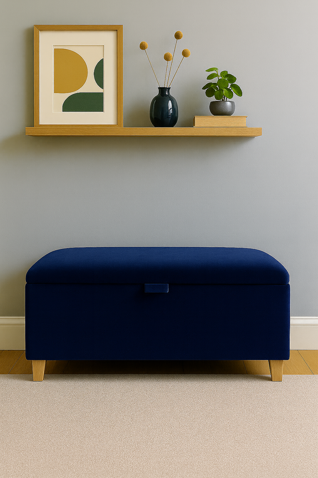 Storage Ottoman in Plush Velvet