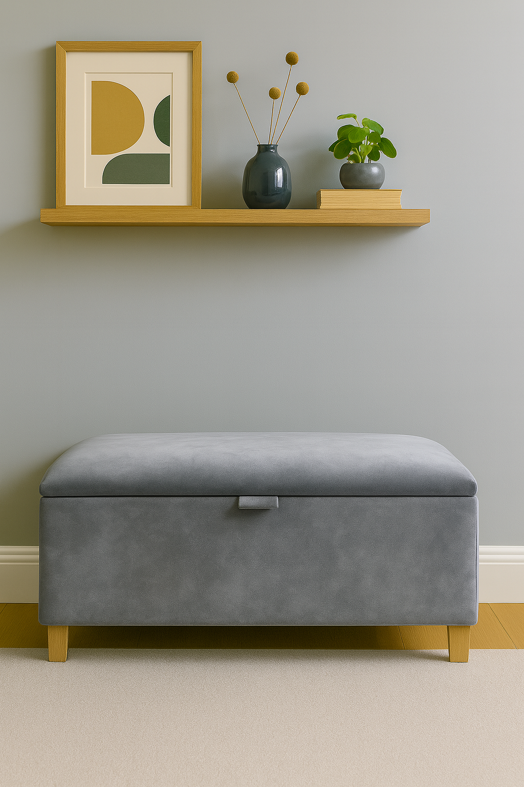 Storage Ottoman in Plush Velvet