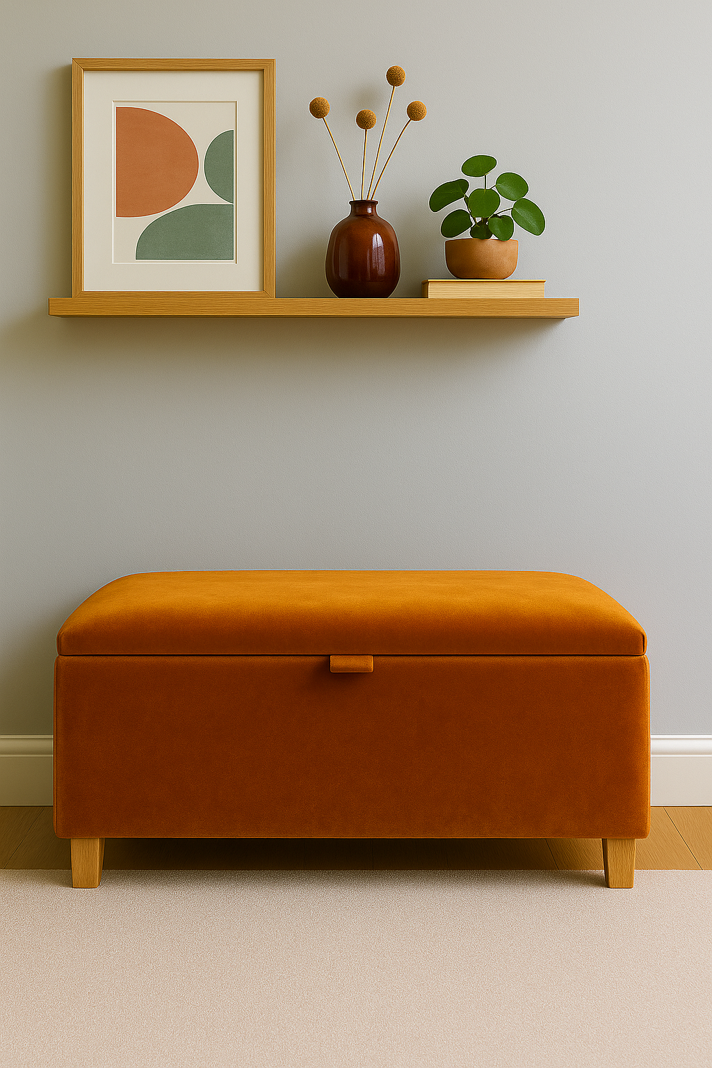Storage Ottoman in Plush Velvet