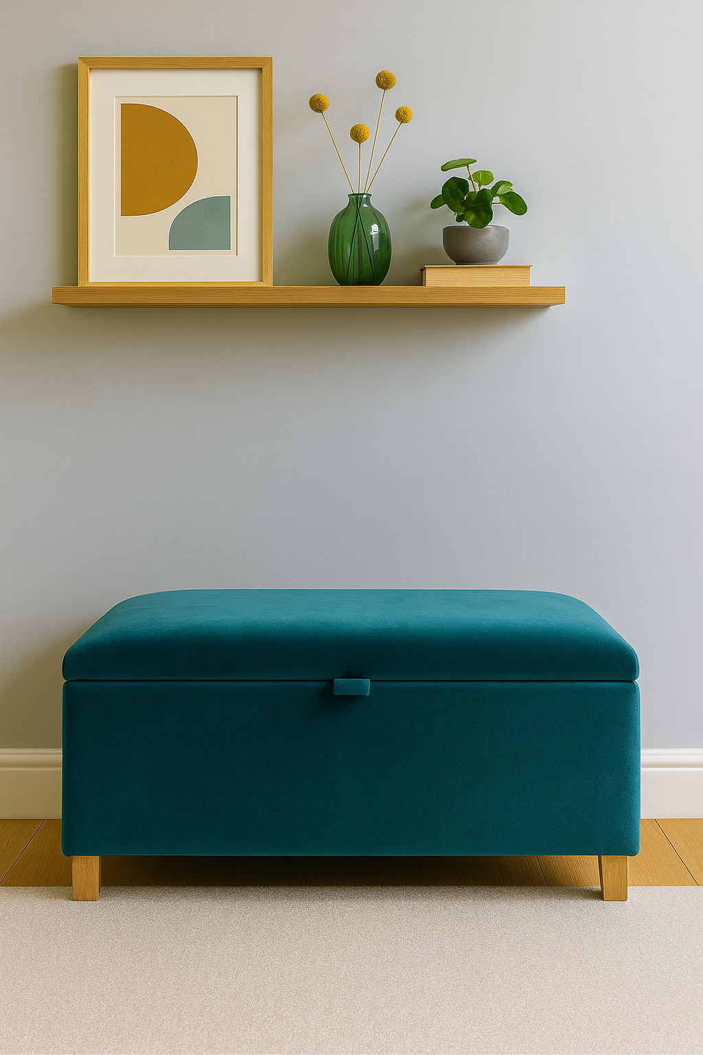 Storage Ottoman in Plush Velvet