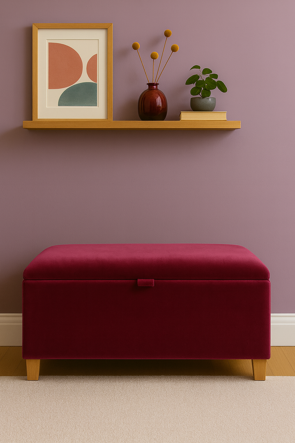 Storage Ottoman in Plush Velvet