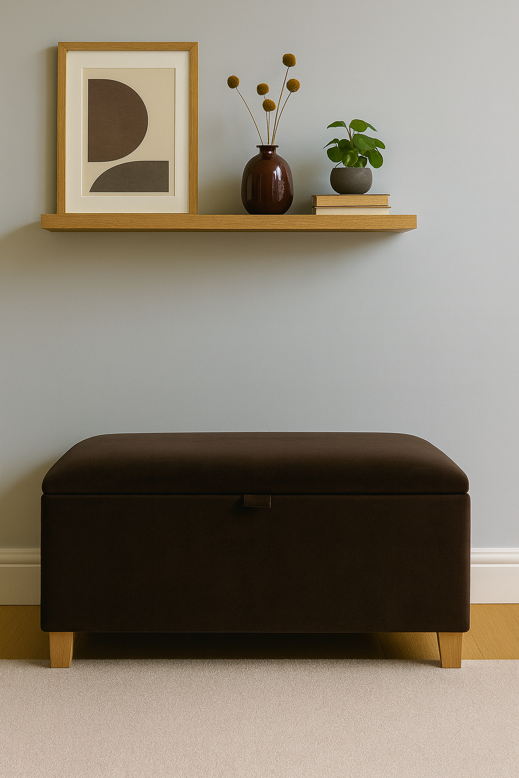 Storage Ottoman in Plush Velvet