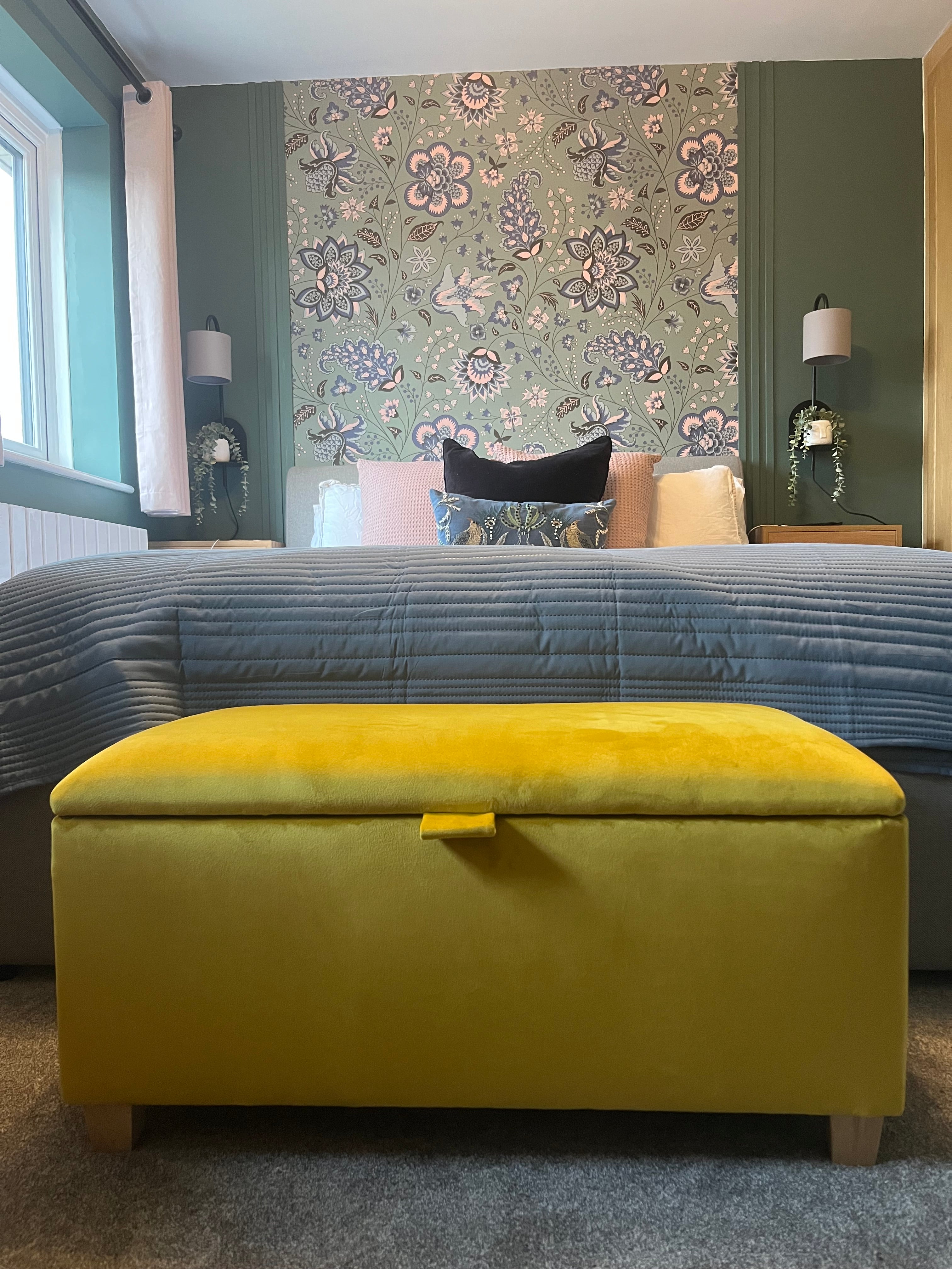 Storage Ottoman in Plush Velvet