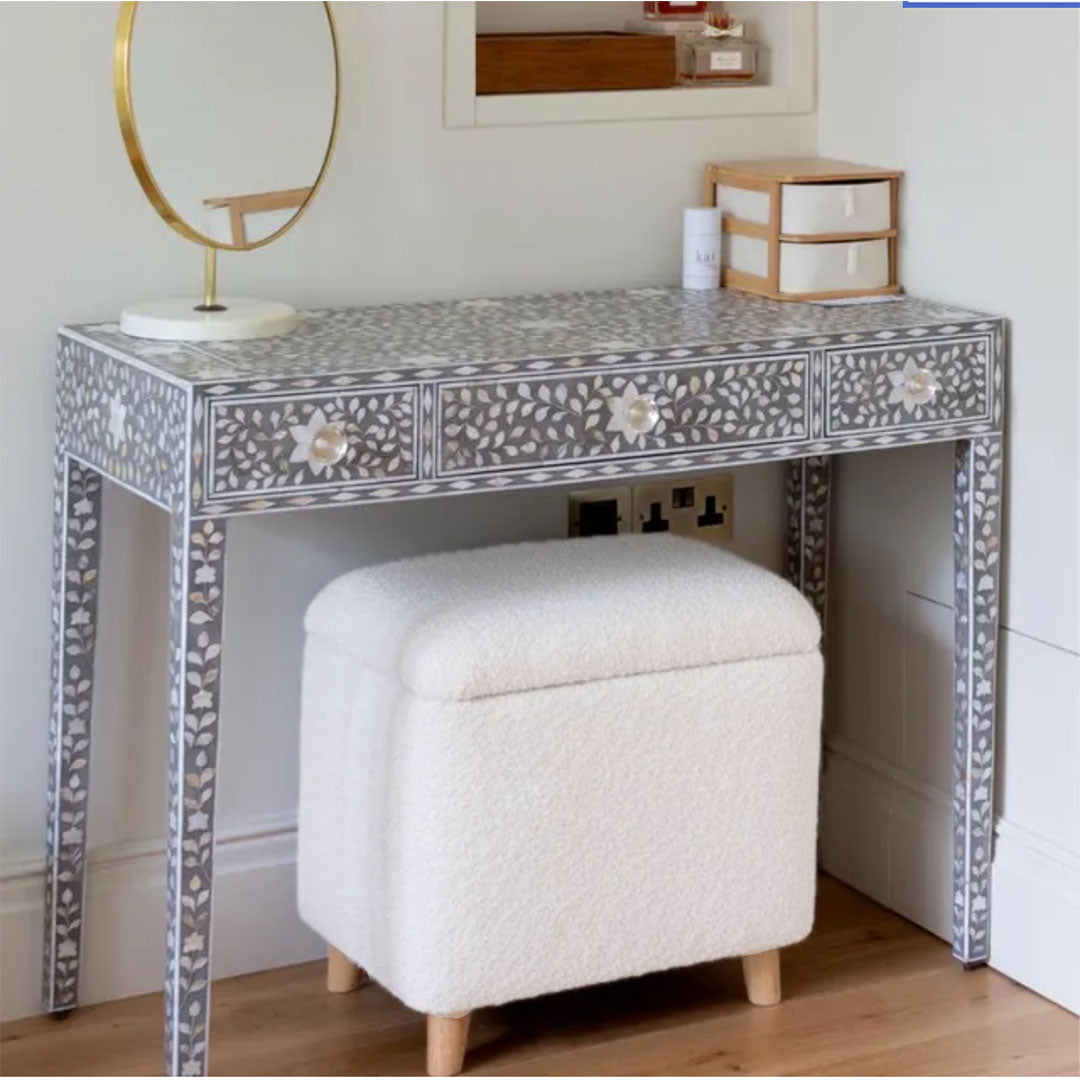 Boucle Dressing Table Stool
