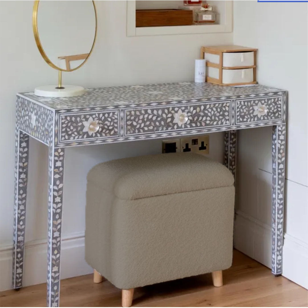 Boucle Dressing Table Stool
