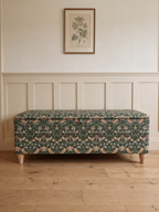 Vintage Forest Strawberry thief ottoman by William morris fabric