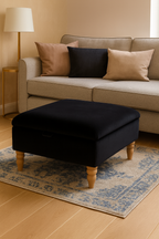 Storage Ottoman Coffee Table in Plush Velvet