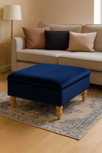 Storage Ottoman Coffee Table in Plush Velvet