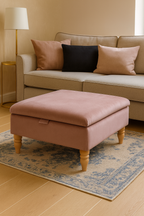Storage Ottoman Coffee Table in Plush Velvet