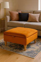 Storage Ottoman Coffee Table in Plush Velvet