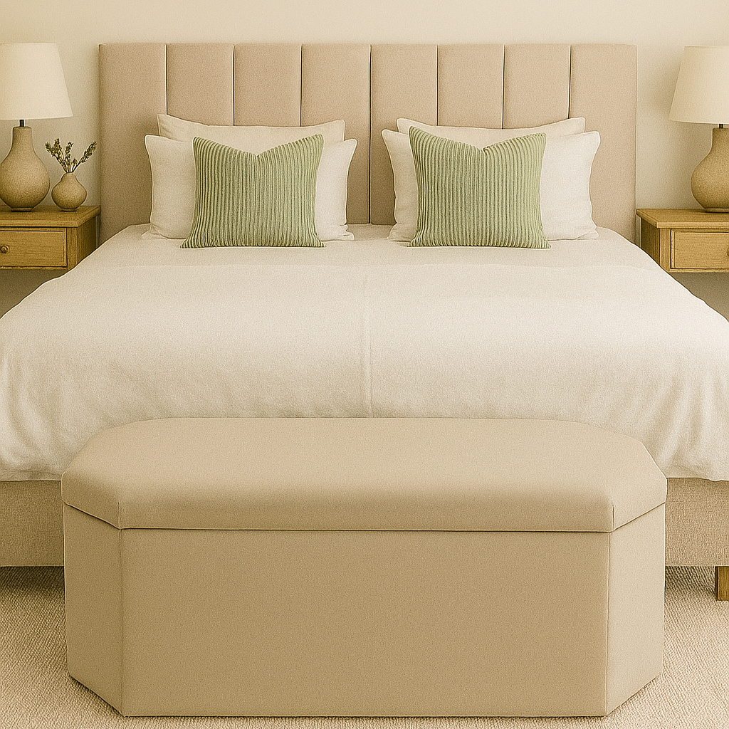 Octagon Storage Ottoman in Linwood Omega Velvets