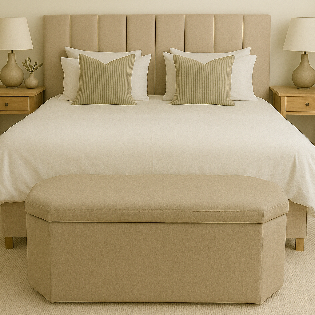 Octagon Storage Ottoman in Linwood Omega Velvets