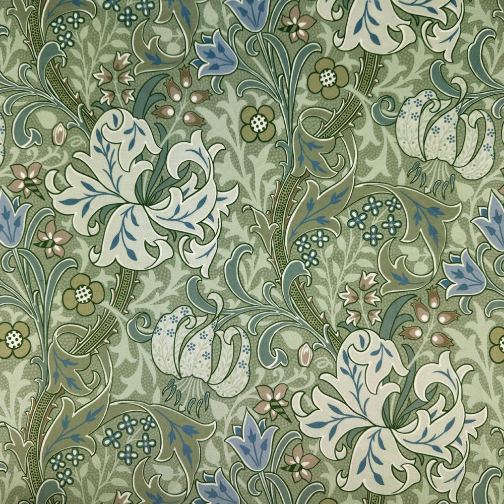 William Morris Golden Lily Sage Velvet Moss Fabric