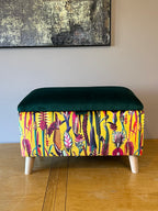 Storage Ottoman in Mix and Match Floral Print Velvets