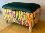 Storage Ottoman in Mix and Match Floral Print Velvets