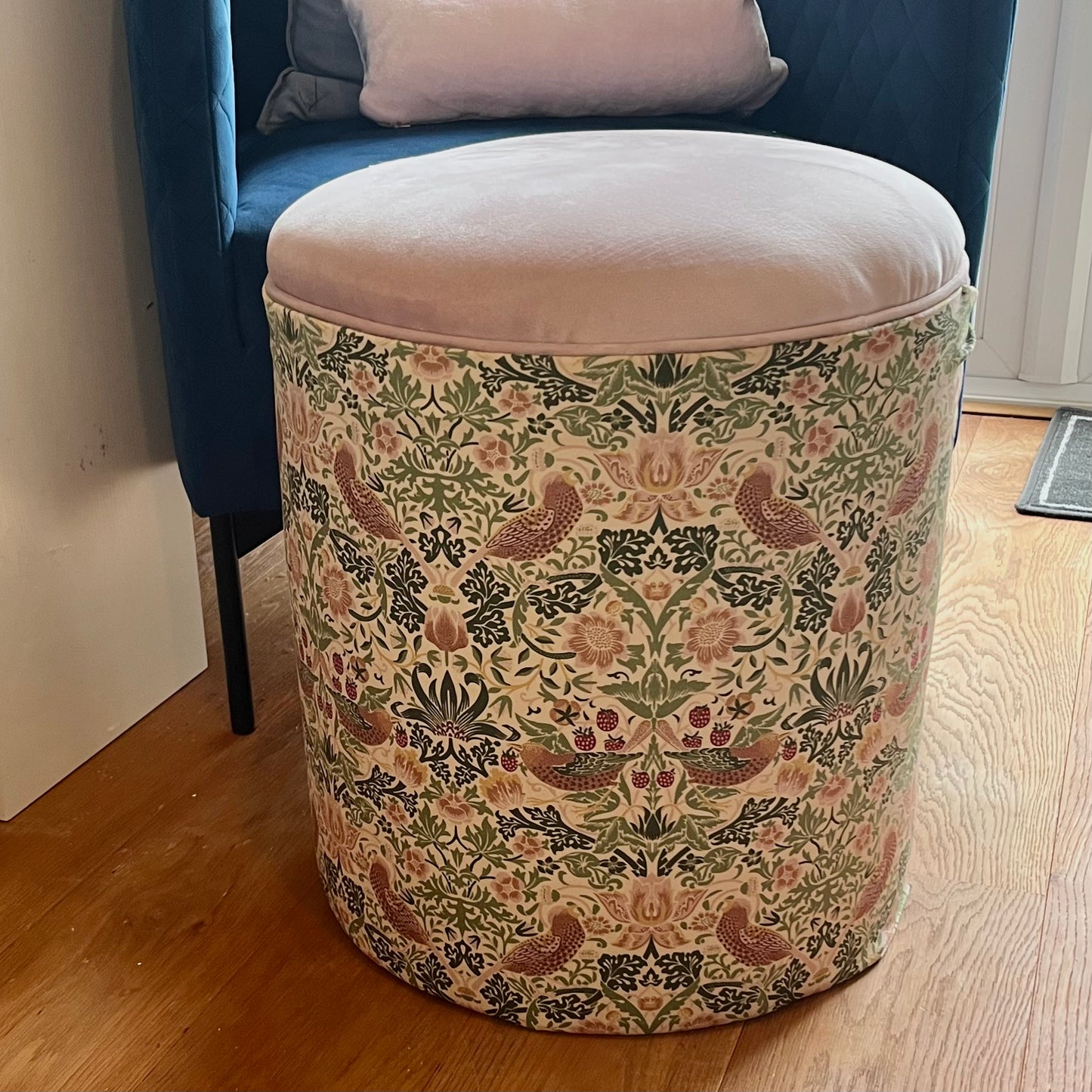 Dressing table stool in Vintage William Morris Strawberry Thief