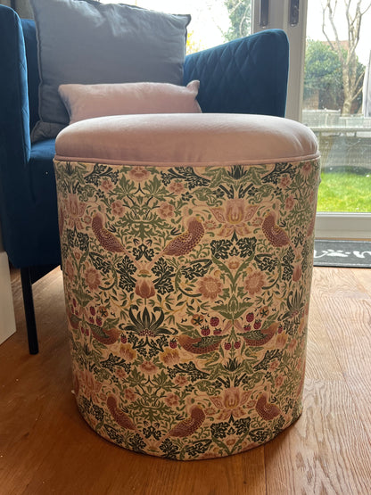 Dressing table stool in Vintage William Morris Strawberry Thief