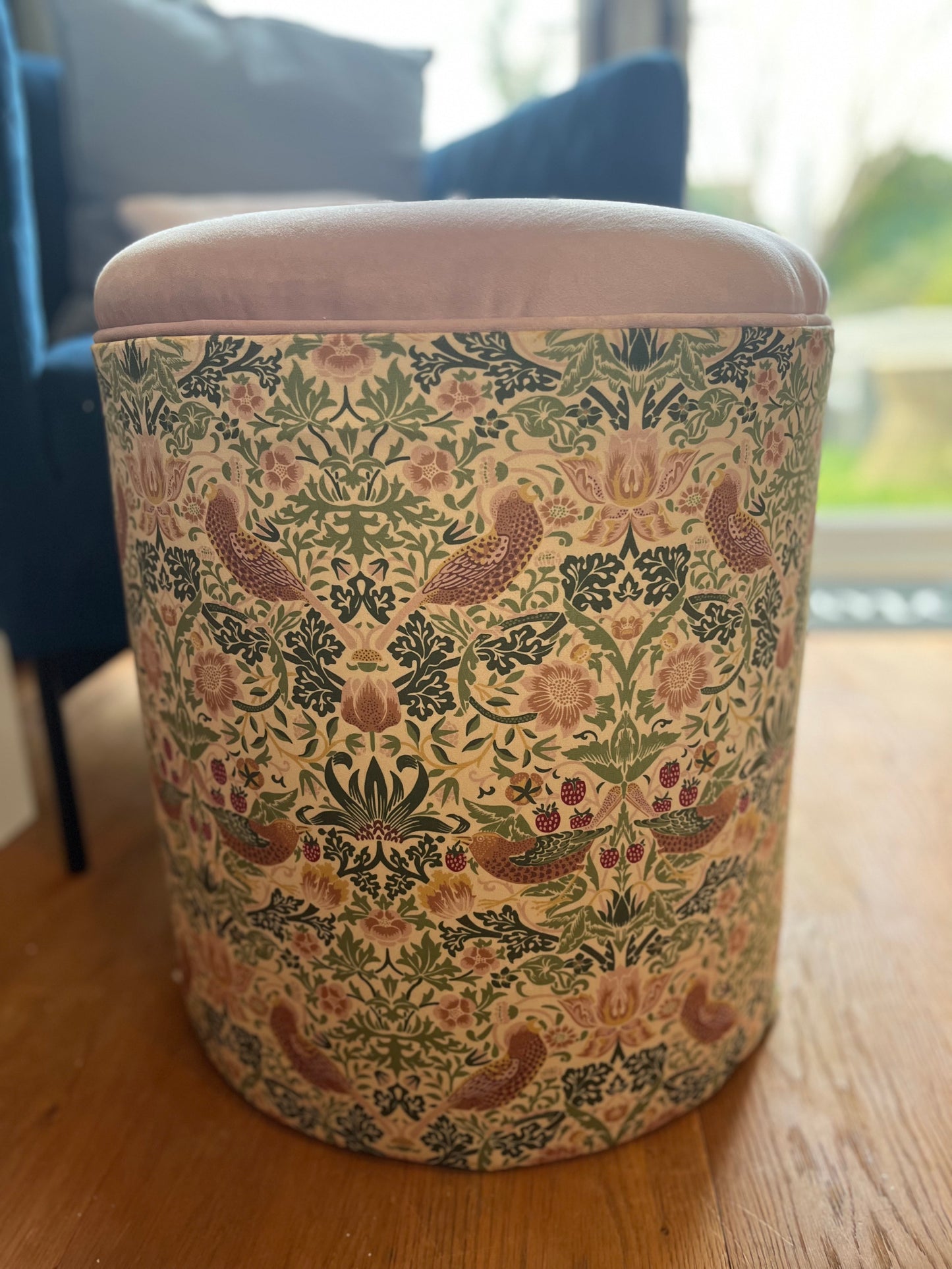 Dressing table stool in Vintage William Morris Strawberry Thief