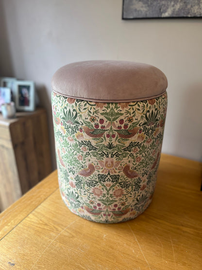 Dressing table stool in Vintage William Morris Strawberry Thief