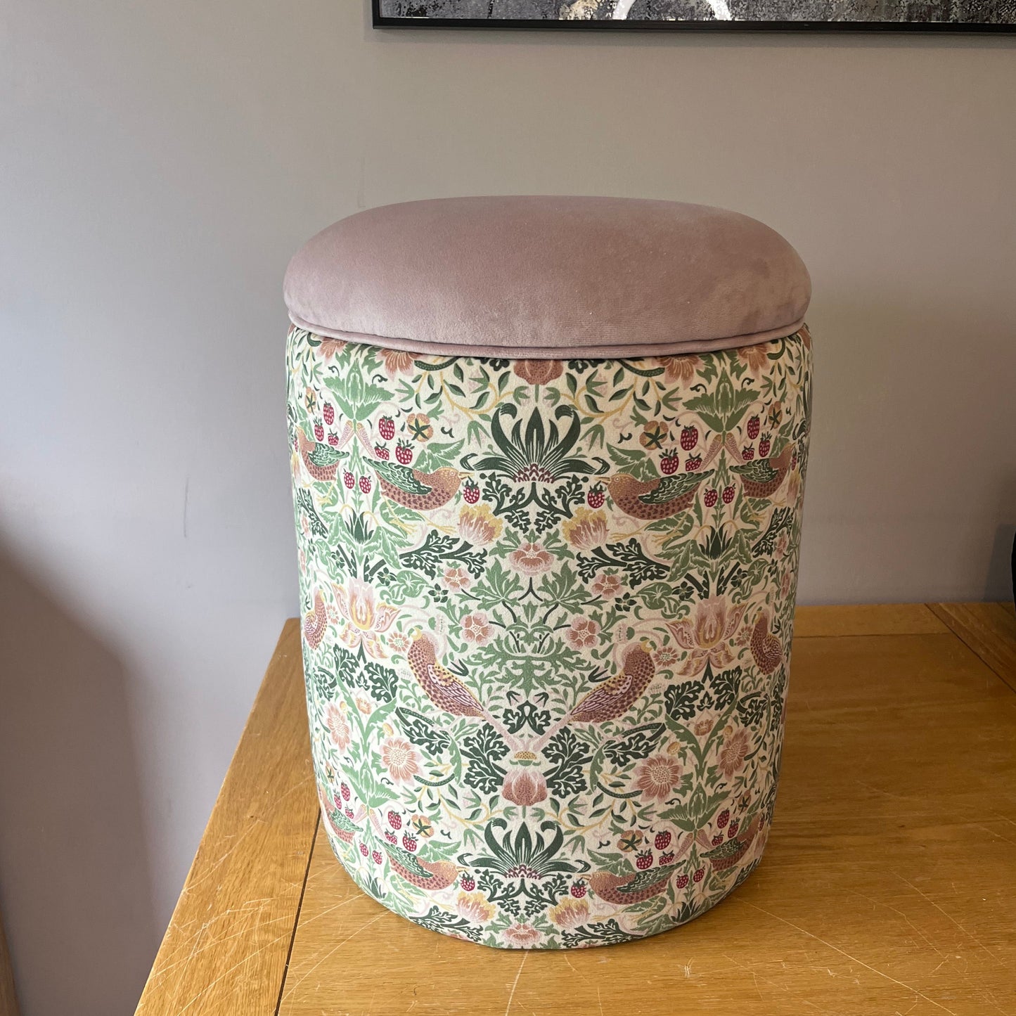 Dressing table stool in Vintage William Morris Strawberry Thief