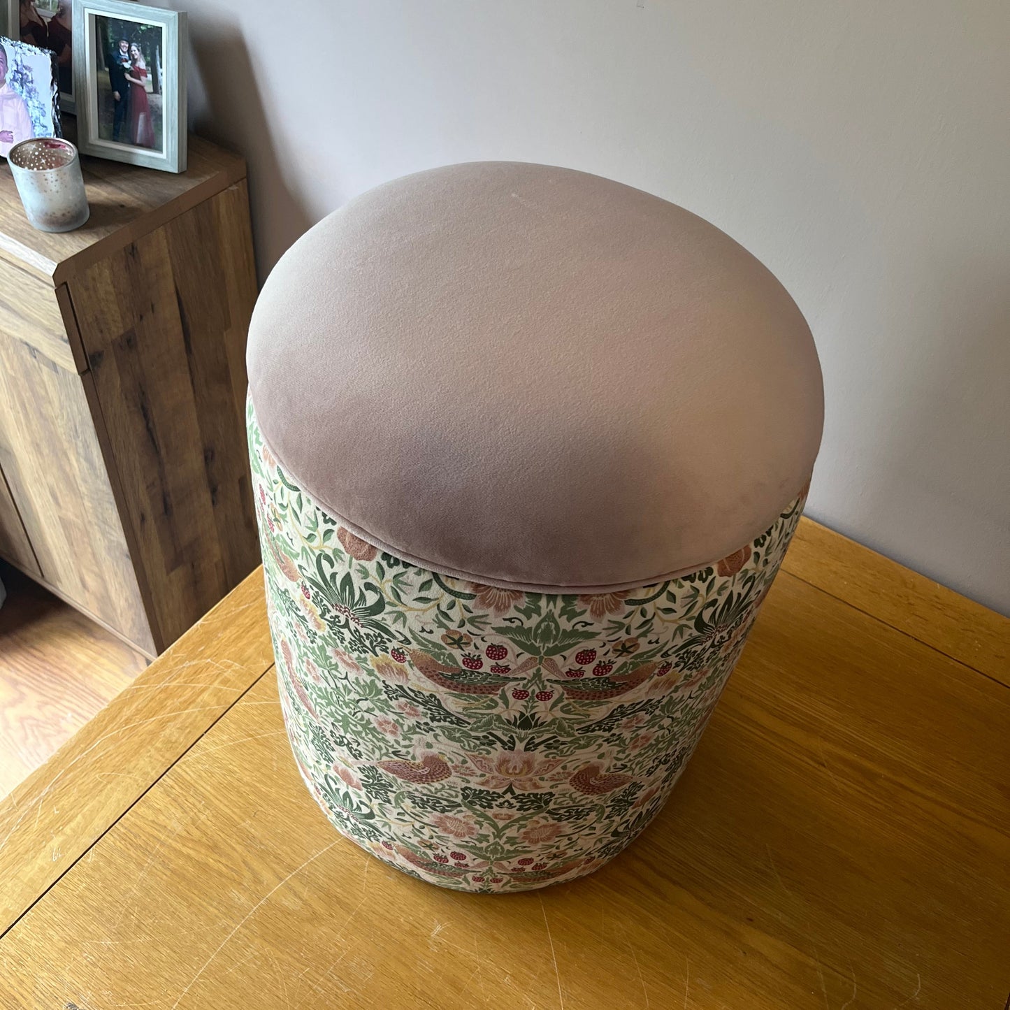 Dressing table stool in Vintage William Morris Strawberry Thief