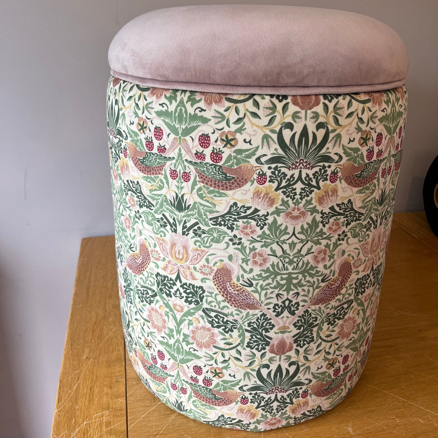 Dressing table stool in Vintage William Morris Strawberry Thief
