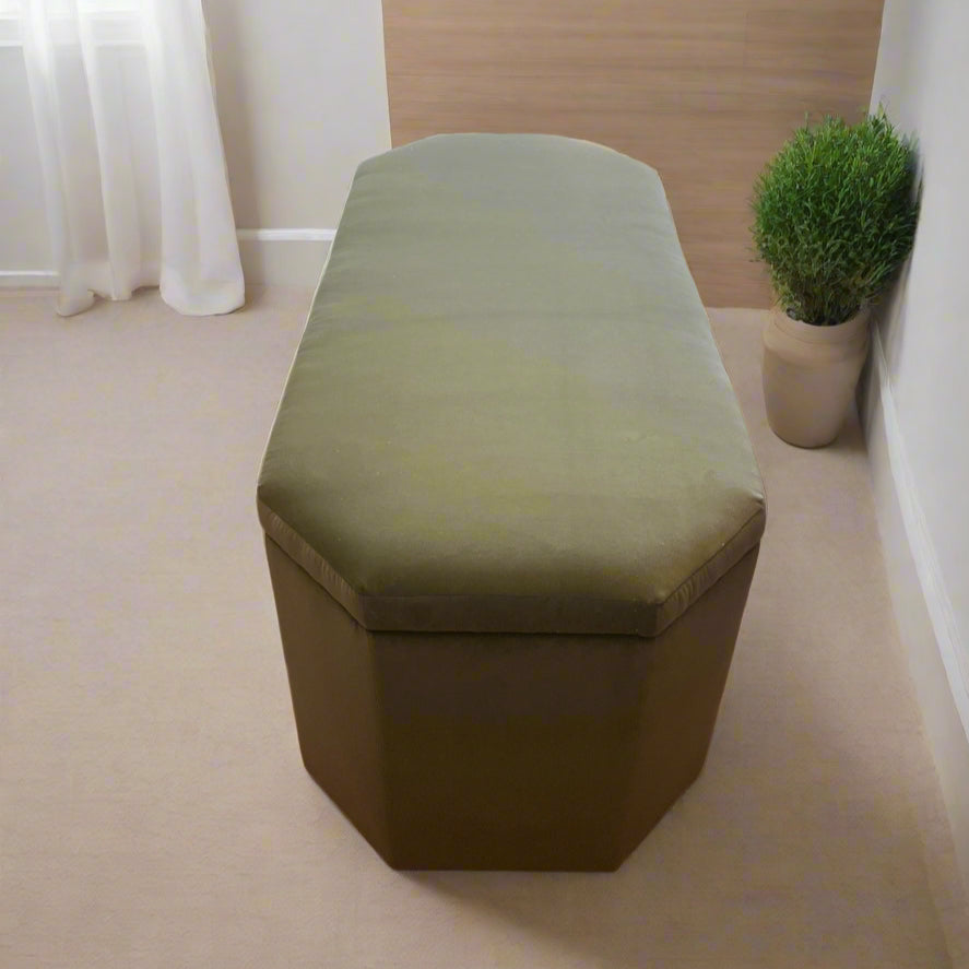 Octagon Storage Ottoman in Linwood Omega Velvets