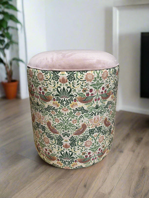 Dressing table stool in Vintage William Morris Strawberry Thief