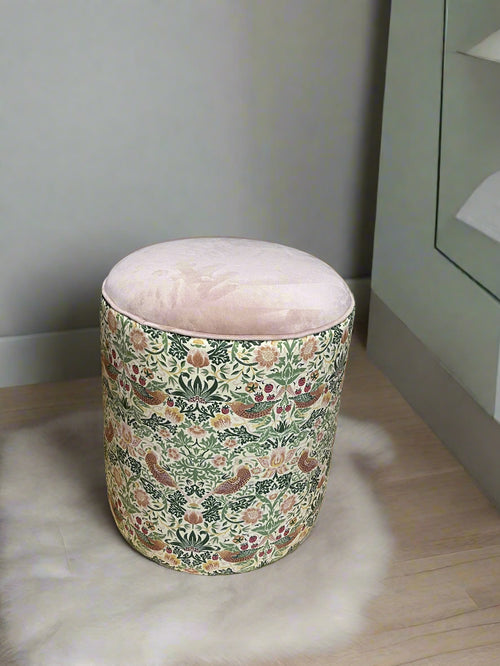 Dressing table stool in Vintage William Morris Strawberry Thief
