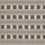Grey, mustard and cream striped patterned upholstery fabric with woven geometric detailing.