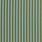 A close-up of a striped fabric pattern featuring alternating vertical stripes in olive green and dusty blue with a fine zigzag texture.