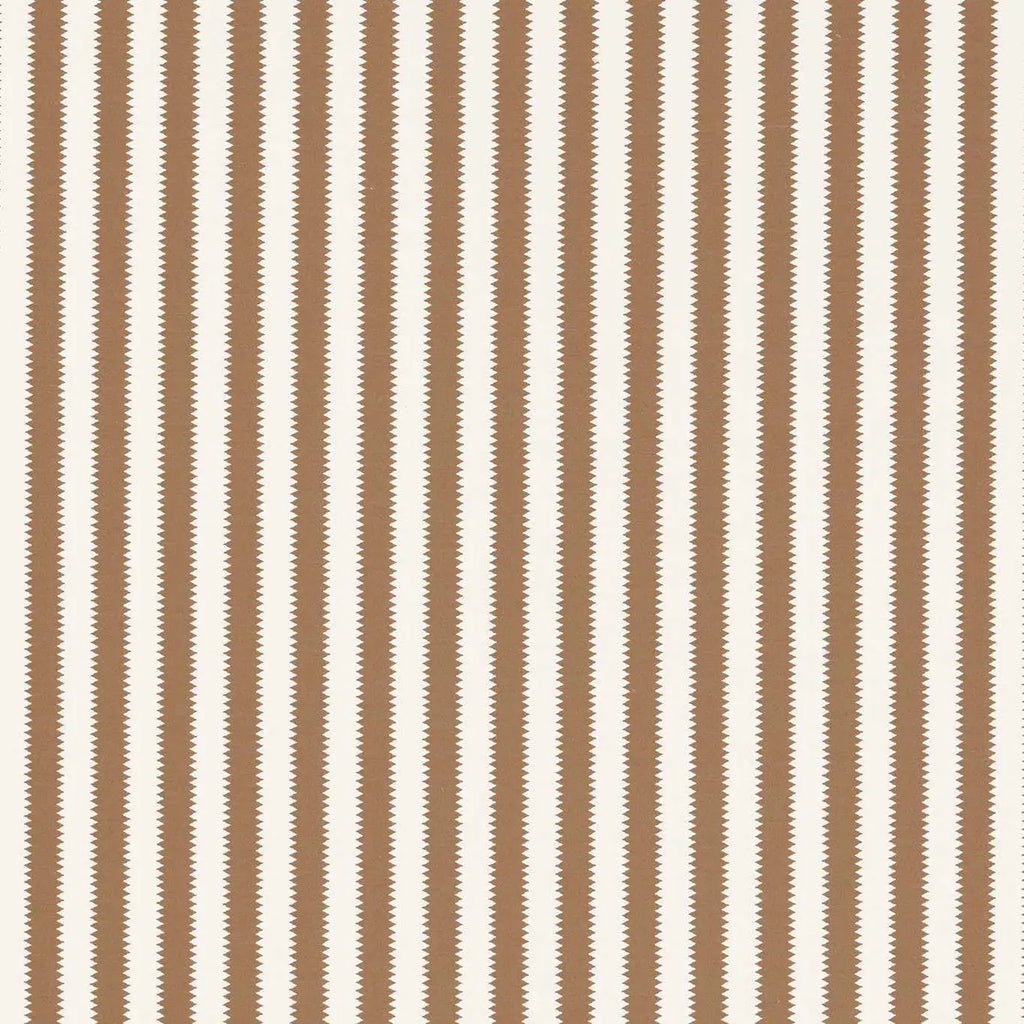 A repeating vertical stripe pattern with alternating warm brown and off-white zigzag stripes.