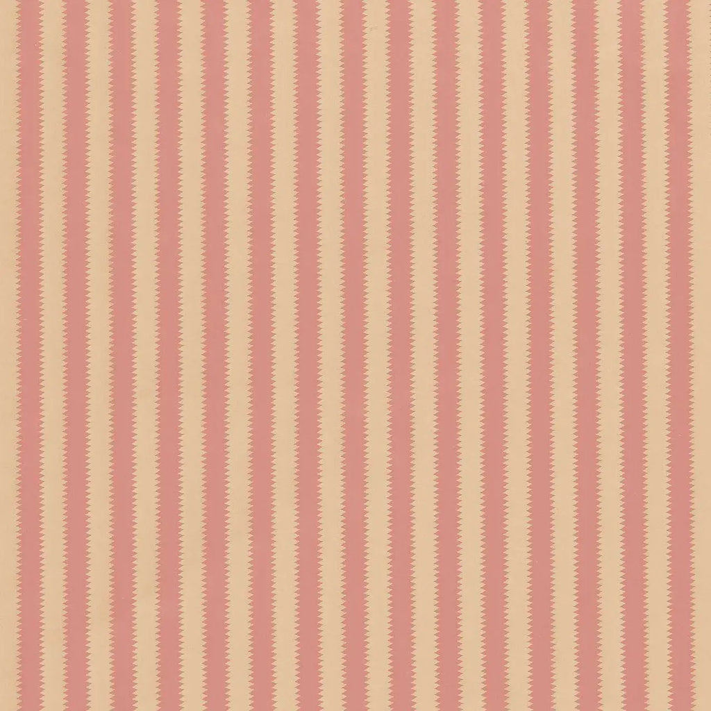 A repeating vertical stripe pattern with alternating dusty pink and warm beige zigzag stripes.