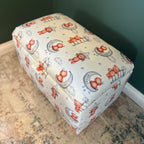 corner view of soft velvet toy ox storage check with animals on