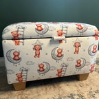 personalised toy box with teddy bears and chunky feet