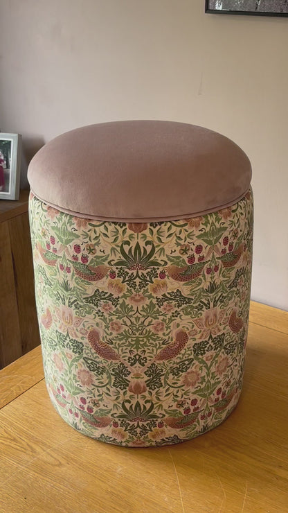 Dressing table stool in Vintage William Morris Strawberry Thief