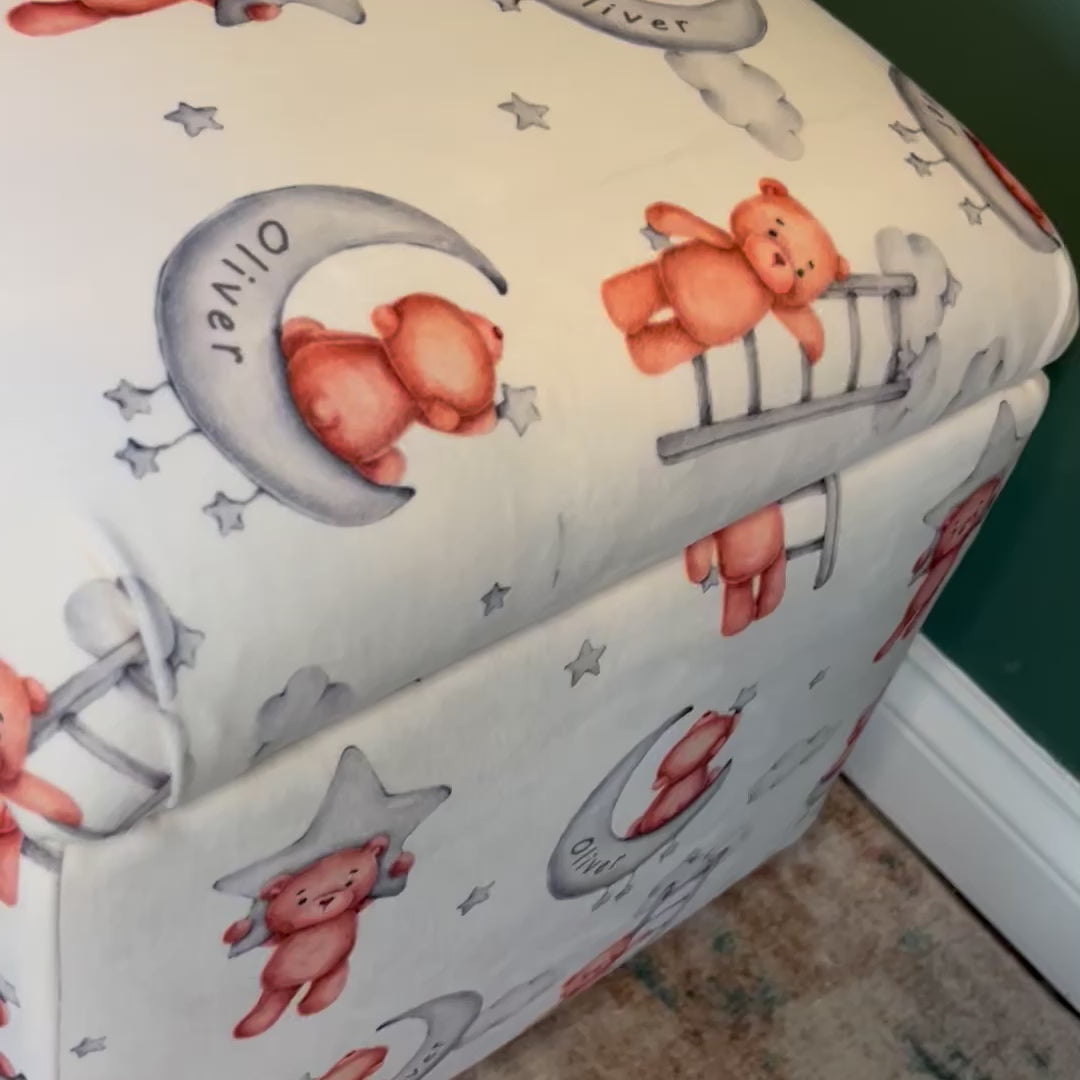Personalised Toy Box in Teddy Bear Velvet