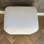 top view of boucle soft dressing table stool