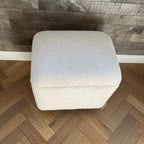 rectangle boucle storage ottoman chair for vanity dressing table stool